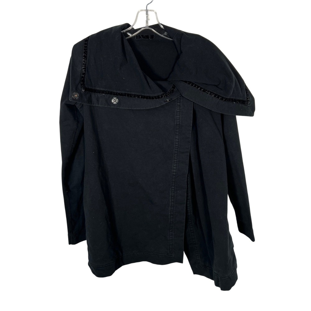 Lululemon Black Asymmetrical Shawl Collar Wrap Jacket Avant Garde 2‎